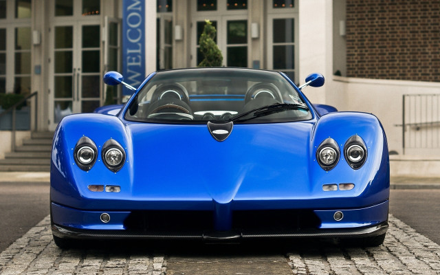 Blue sports car salon sign free wallpaper for desktop - medium preview image
