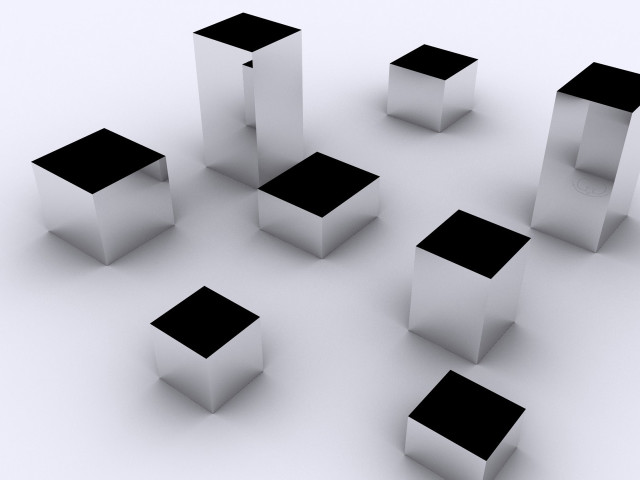 Black white cubes ambient occlusion free wallpaper for desktop - medium preview image