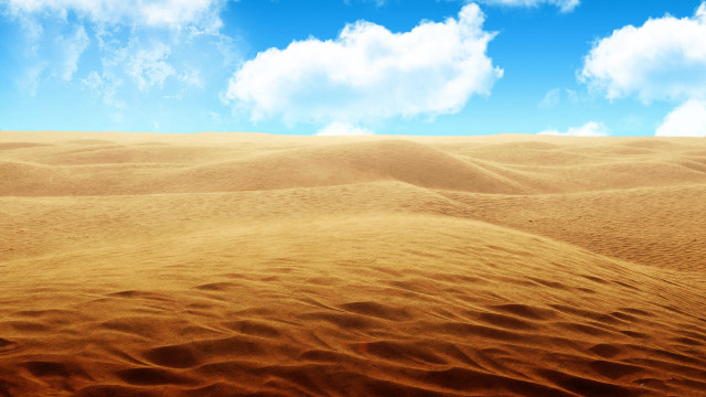 Desert blue sky clouds horizon free wallpaper for desktop - medium preview image
