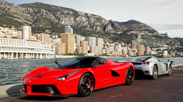 Red white sports cars city free wallpaper for desktop - medium preview image