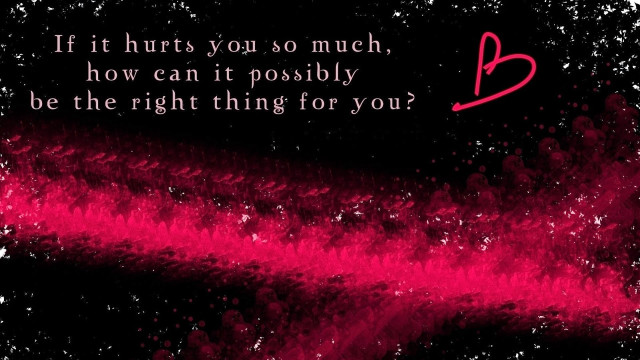 Pink black background quote hurts free wallpaper for desktop - medium preview image