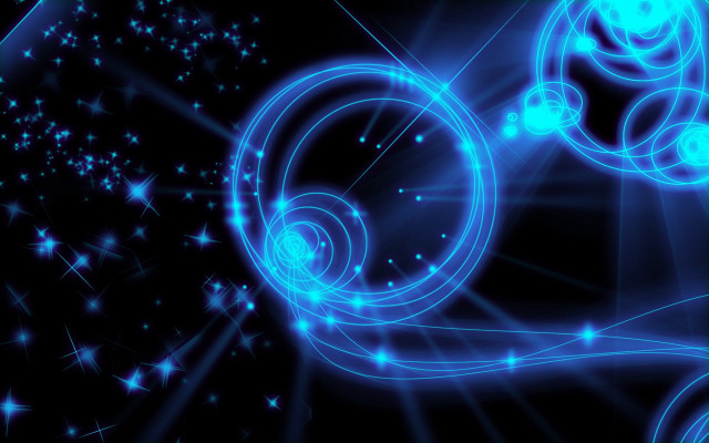 Blue spiral galaxy hologram starry free wallpaper for desktop - medium preview image
