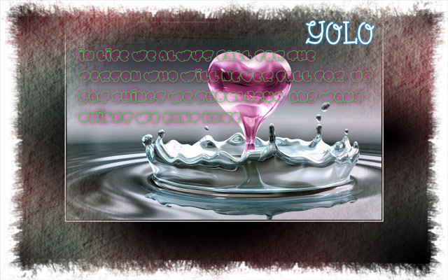 Pink heart floating water word free wallpaper for desktop - medium preview image