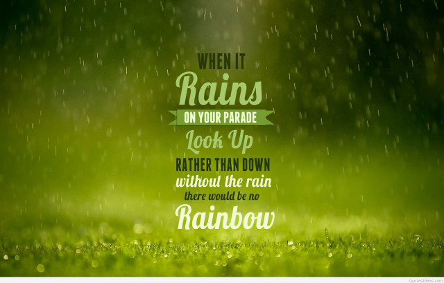 Green grass rain quote nature free wallpaper for desktop - medium preview image