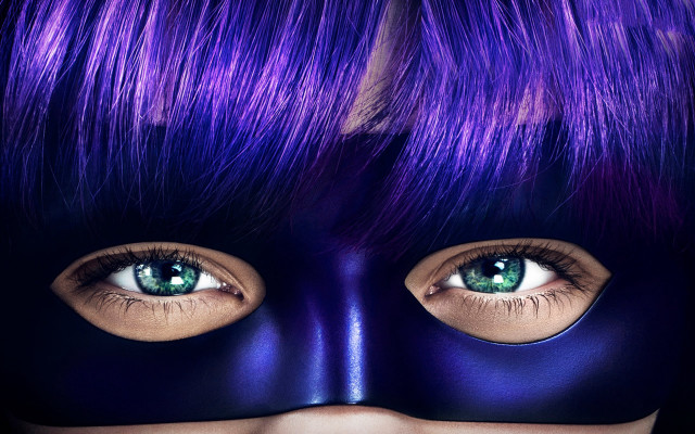 Purple hair mask green eyes free wallpaper for desktop - medium preview image