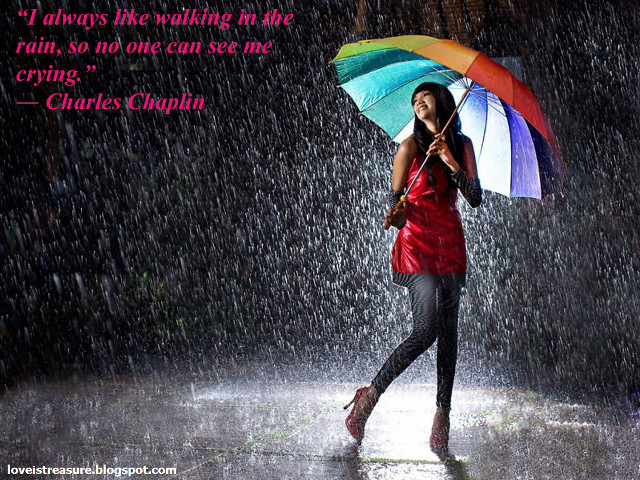 Woman umbrella rain quote charles free wallpaper for desktop - medium preview image