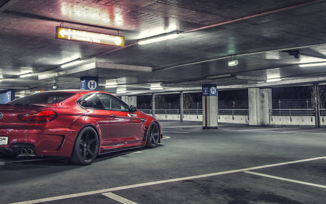 Red car parking garage parking free wallpaper for desktop - medium preview image