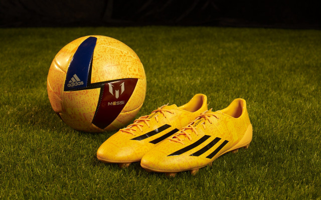 Soccer ball yellow shoes green free wallpaper for desktop - medium preview image