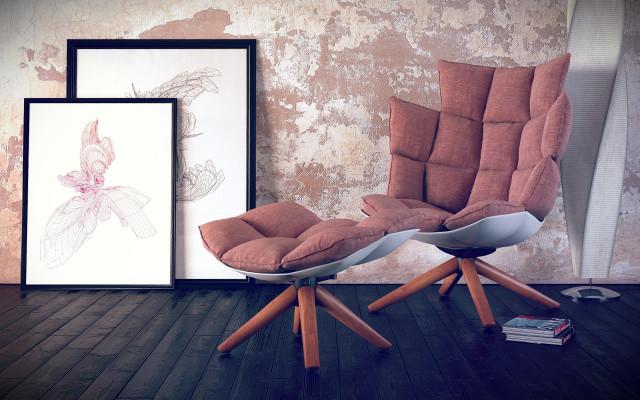 Chair ottoman room wall bookcase free wallpaper for desktop - medium preview image