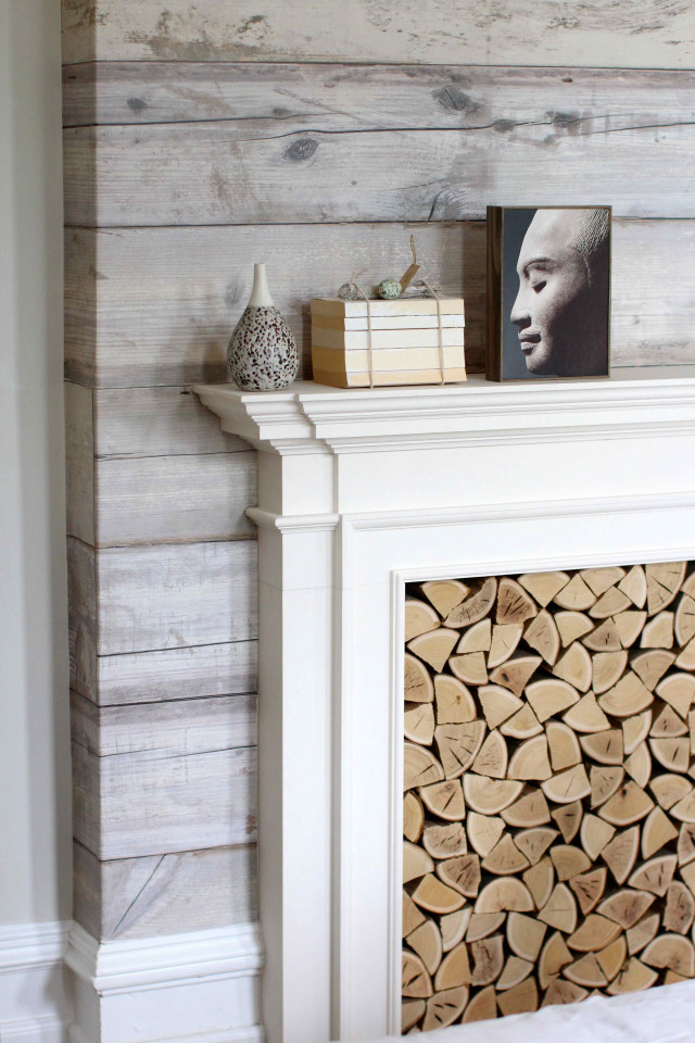 Fireplace logs picture white walls free wallpaper for mobile - medium preview image