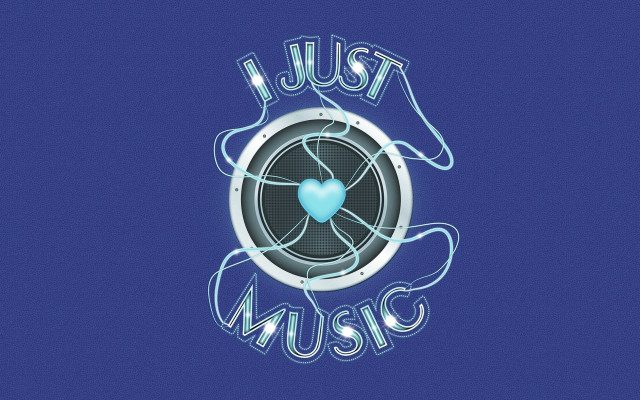 Blue speaker heart music sticker free wallpaper for desktop - medium preview image