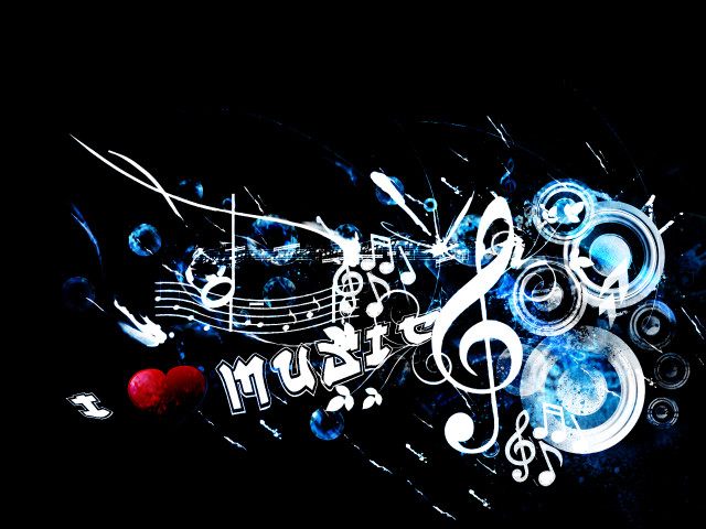 Music note notes heart side free wallpaper for desktop - medium preview image