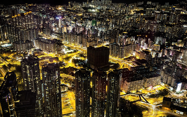 City night lights architecture traffic free wallpaper for desktop - medium preview image