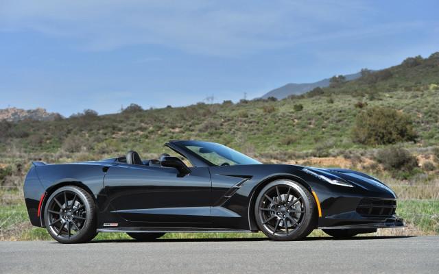 Black corvette convertible road hill free wallpaper for desktop - medium preview image