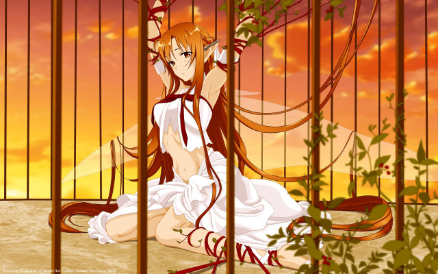 White dress woman caged sunset free wallpaper for desktop - medium preview image