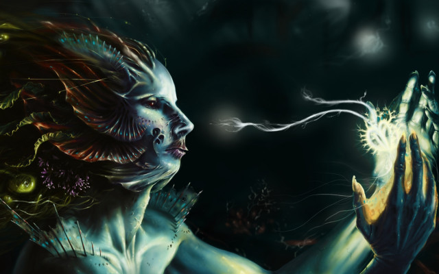 Woman candle glowing object fantasy free wallpaper for desktop - medium preview image