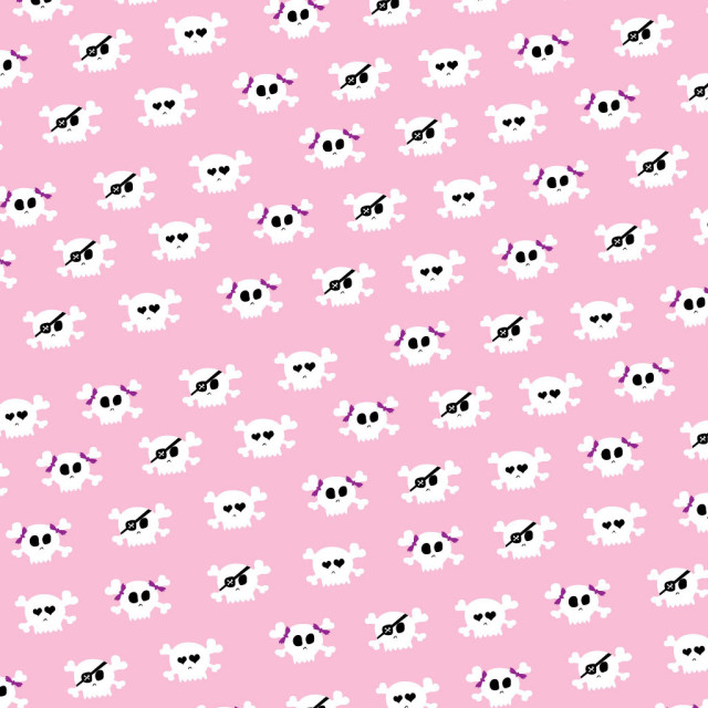 Pink background skulls crossbones pattern free wallpaper for tablet - medium preview image