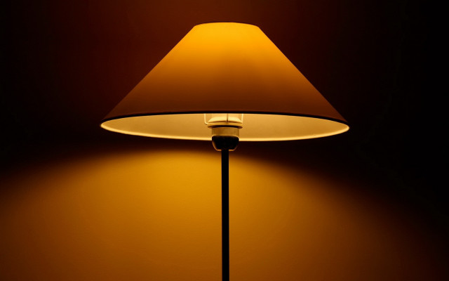 Lamp table room yellow shade free wallpaper for desktop - medium preview image