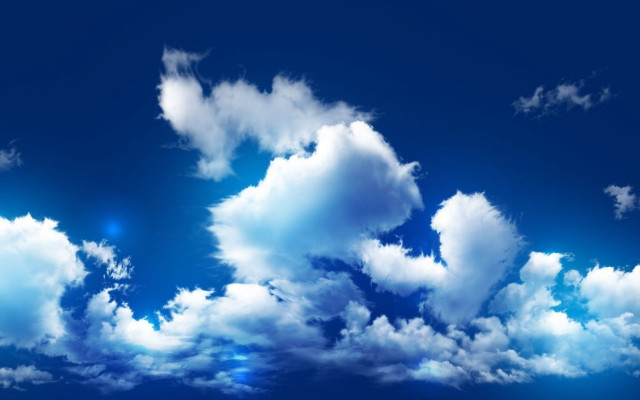 Blue sky clouds plane sun #4 free wallpaper for desktop - medium preview image