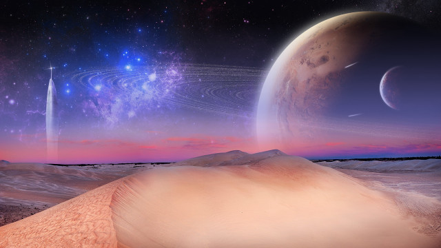 Distant planet star space art #2 free wallpaper for desktop - medium preview image