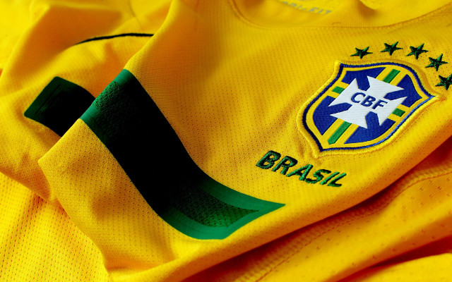 Brazil jersey star stripe typographic free wallpaper for desktop - medium preview image