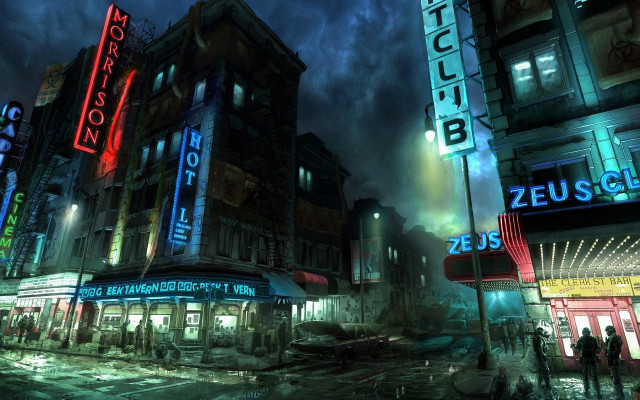 Neon cityscape night bridge tokyo free wallpaper for desktop - medium preview image