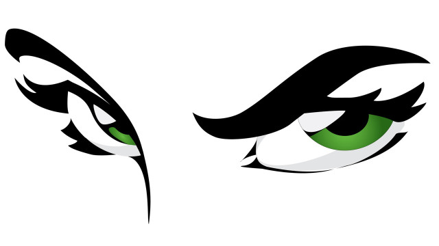 Green eye black white lines free wallpaper for desktop - medium preview image
