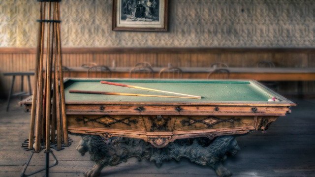 Pool table cues room chairs free wallpaper for desktop - medium preview image