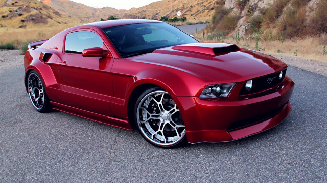 Red mustang california mountains 3d free wallpaper for desktop - medium preview image