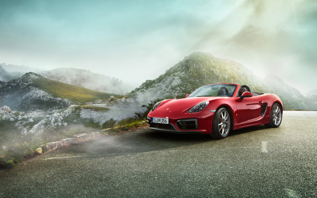 Red sports car mountain road #10 free wallpaper for desktop - medium preview image