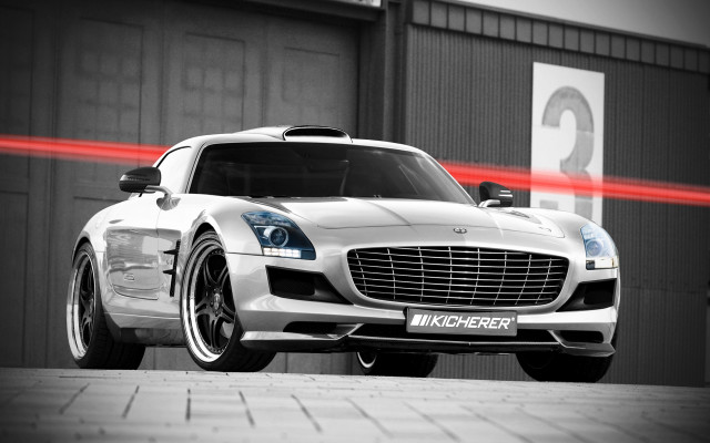 White car garage red laser free wallpaper for desktop - medium preview image