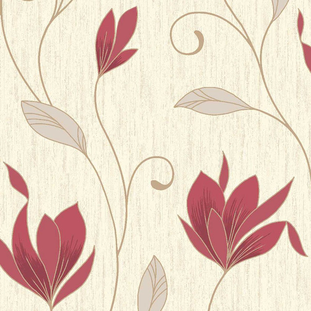 Red flower beige background swirly free wallpaper for tablet - medium preview image
