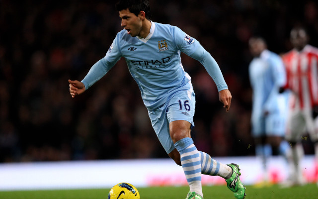 Soccer player blue uniform kicking free wallpaper for desktop - medium preview image