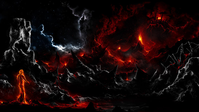 Lava woman gothic firestorm embers free wallpaper for desktop - medium preview image
