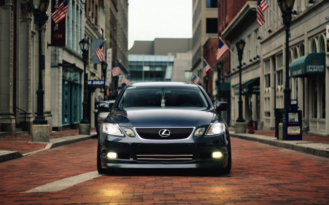 Car street city flags streetlight free wallpaper for desktop - medium preview image