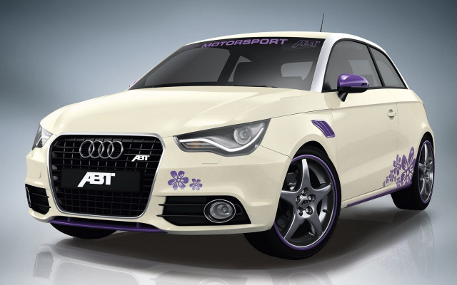 White car purple trim flower free wallpaper for desktop - medium preview image