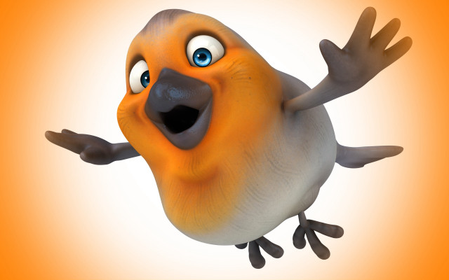 Surprised bird chica macnab blue free wallpaper for desktop - medium preview image