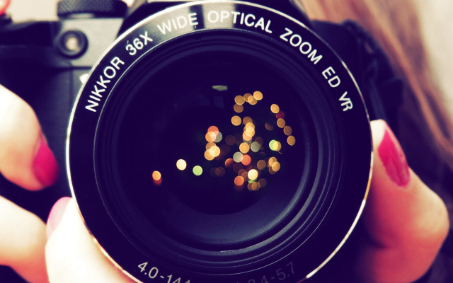 Person camera blurry tree art free wallpaper for desktop - medium preview image