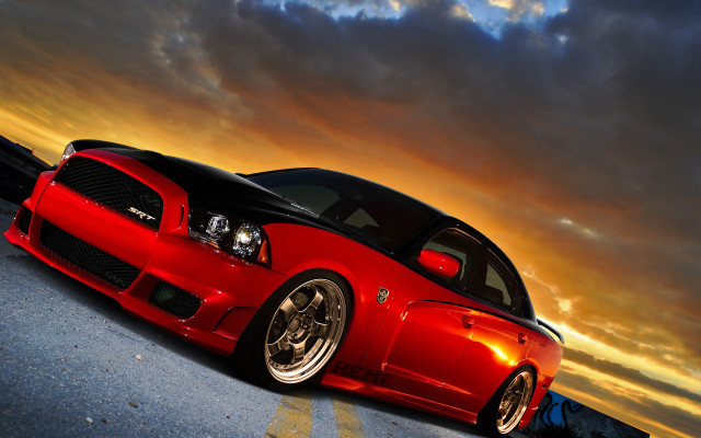 Red cobra sports car matte free wallpaper for desktop - medium preview image