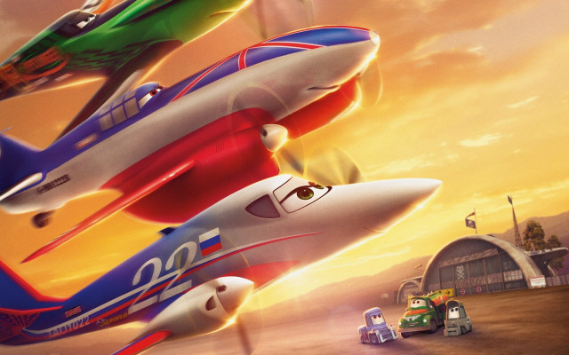 Cartoon airplane flying background car free wallpaper for desktop - medium preview image