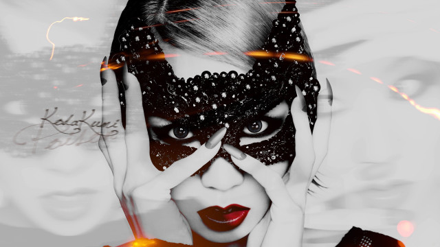 Gothic masked woman redlipstick blackwhite free wallpaper for desktop - medium preview image