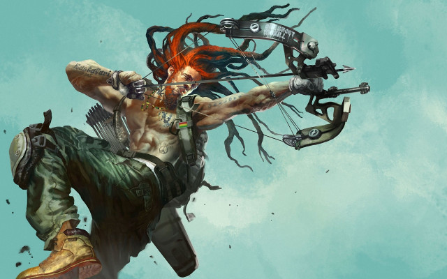 Weird haired man bow skull free wallpaper for desktop - medium preview image