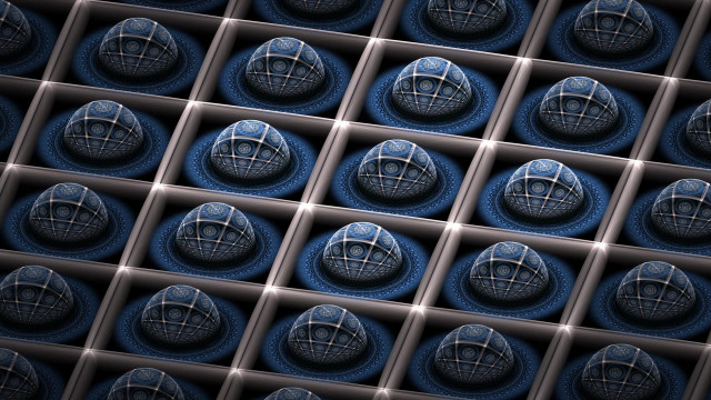 Blue silver squares holography raytrace free wallpaper for desktop - medium preview image