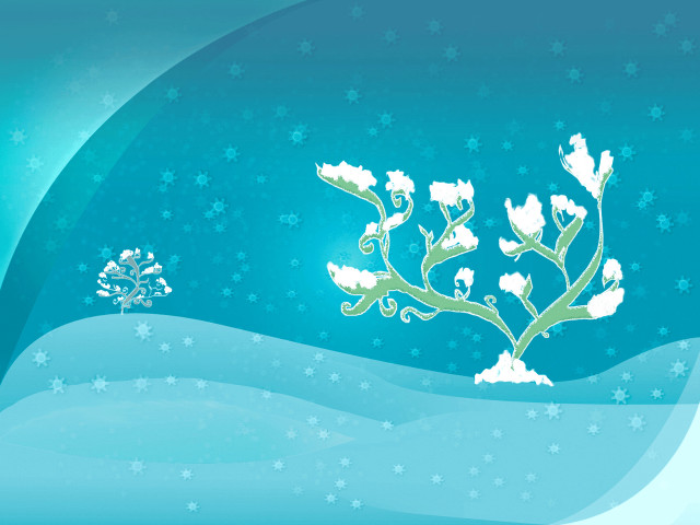 Blue background white flower snowflakes free wallpaper for desktop - medium preview image
