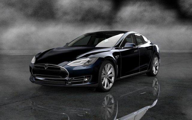 Black tesla reflection military vehicle free wallpaper for desktop - medium preview image