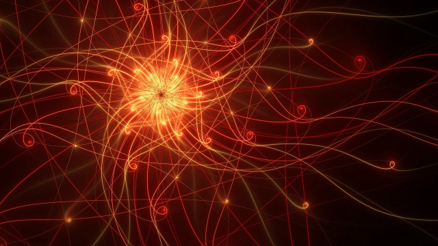 Red yellow abstract circles lines free wallpaper for desktop - medium preview image