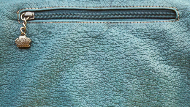 Blue leather purse zipper gold free wallpaper for desktop - medium preview image