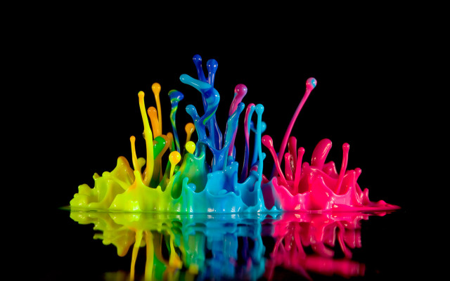 Colorful toothbrushes table black surface free wallpaper for desktop - medium preview image