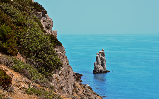 Rock formation bird cliff magic free wallpaper for desktop - medium preview image