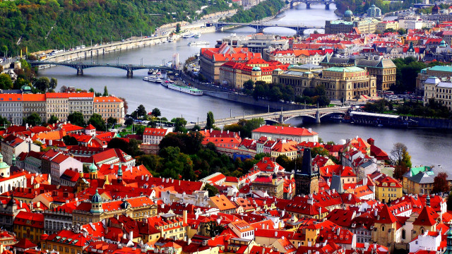 City bridge river architecture skyline free wallpaper for desktop - medium preview image